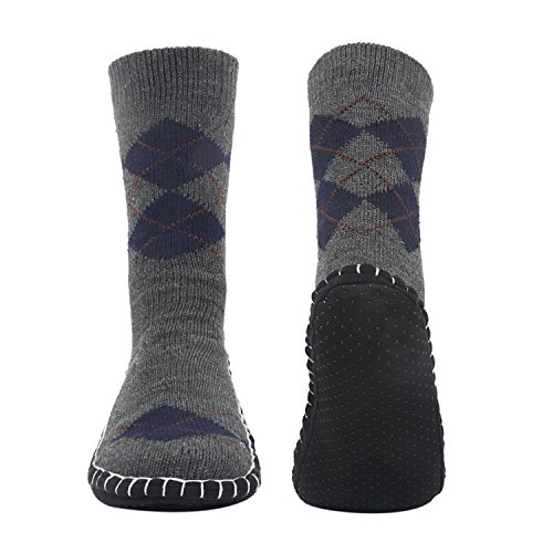 Vihir Herren Damen Kuschelsocken Warme Stoppersocken rutschfeste Slipper Socken Dicke Hüttensocken Flauschig Hausschuhe Socken Winter Geschenk Weihnachtssocken 38-46 von Vihir