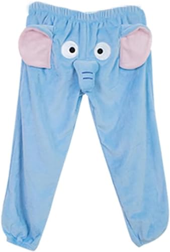 Vimlo Jumbo Trunks Pyjamas, Elefantenhosen for Männer und Frauen, lustige, süße, weiche Elefantenrüssel-Pyjamahosen for Männer, Elefanten-Pyjamas (Color : Blue Long, Size : M) von Vimlo