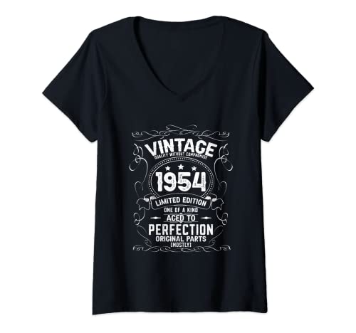 Damen Vintage 1954 Limited Edition Geburtstag 1954 Männer Frau T-Shirt mit V-Ausschnitt Damen Vintage 1954 Limited Edition Geburtstag 1954 Männer Frau T-Shirt mit V-Ausschnitt von Vintage 1954 Limited Edition 1954 Born Giftidea