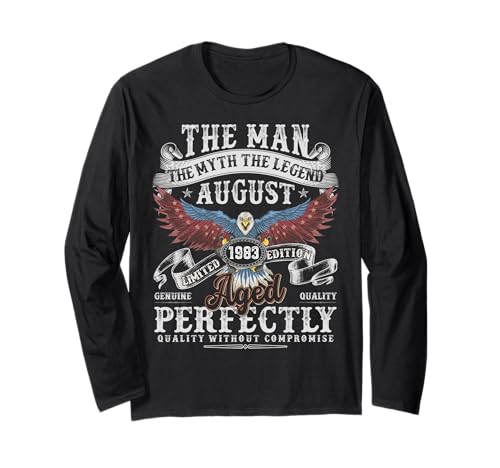 42. Geburtstag Geschenke August 1983 Männer Lustig 42 Jahre alt 1983 Langarmshirt 42. Geburtstag Geschenke August 1983 Männer Lustig 42 Jahre alt 1983 Langarmshirt von Vintage Birthday August Gifts For Men Funny
