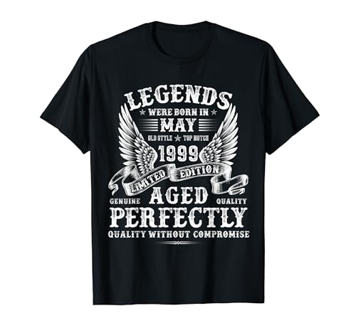 25 Jahre alte Geburtstagsgeschenke für Männer Mai 1999 Geburtstag lustig T-Shirt von Vintage Birthday May Gifts For Men And Women