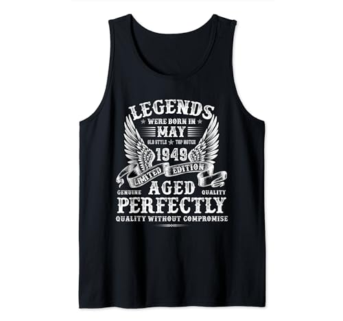 75 Jahre alte Geburtstagsgeschenke für Männer Mai 1949 Geburtstag lustig Tank Top von Vintage Birthday May Gifts For Men And Women