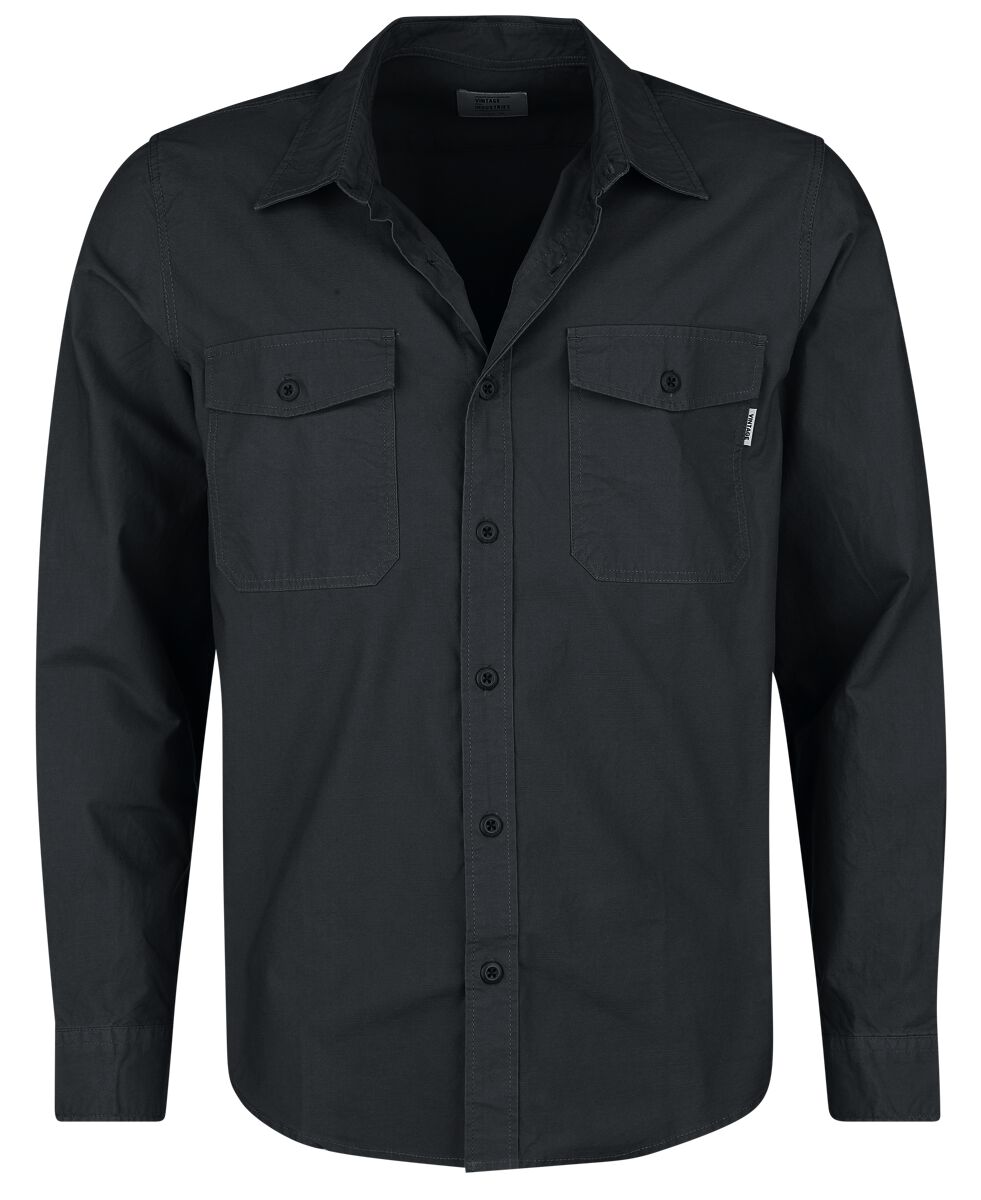 Vintage Industries Boston Shirt Langarmhemd schwarz in XXL von Vintage Industries