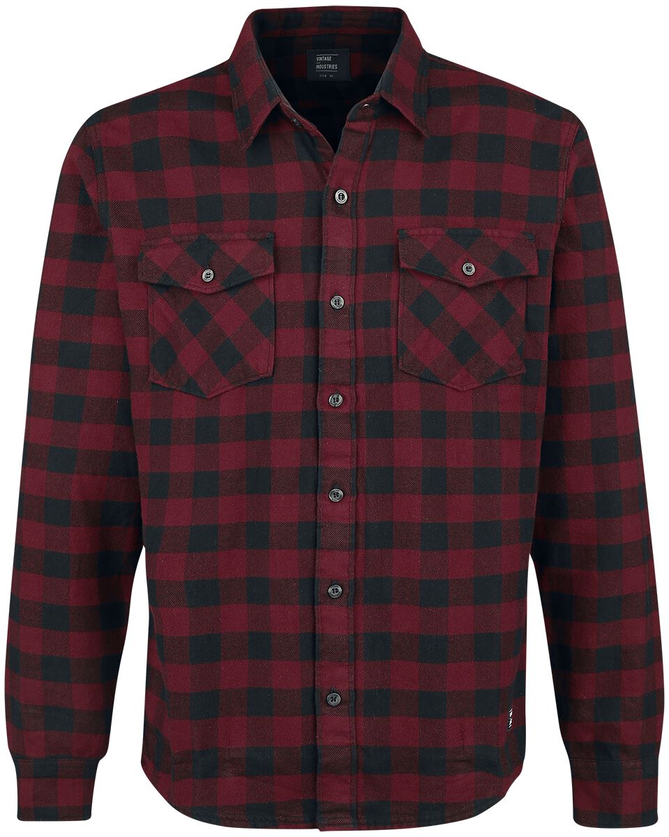 Vintage Industries Flanellhemd - Harley Shirt - S bis 3XL - für Männer - Größe S - rot/schwarz von Vintage Industries