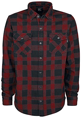 Vintage Industries Globe Heavyweight Shirt Männer Flanellhemd rot/schwarz XXL 100% Baumwolle Basics von Vintage Industries