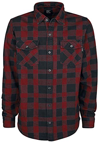 Vintage Industries Globe Heavyweight Shirt Männer Flanellhemd rot/schwarz L 100% Baumwolle Basics von Vintage Industries