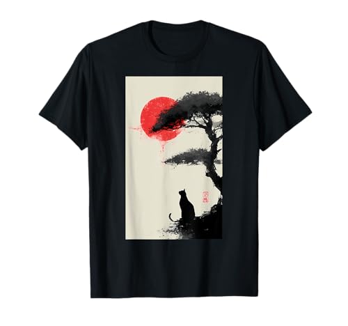 Schwarze Katze Vintage Japan Kunst Japanisches Thema Retro Druck T-Shirt Schwarze Katze Vintage Japan Kunst Japanisches Thema Retro Druck T-Shirt von Vintage Japan Art Japanese Theme Retro Black cat