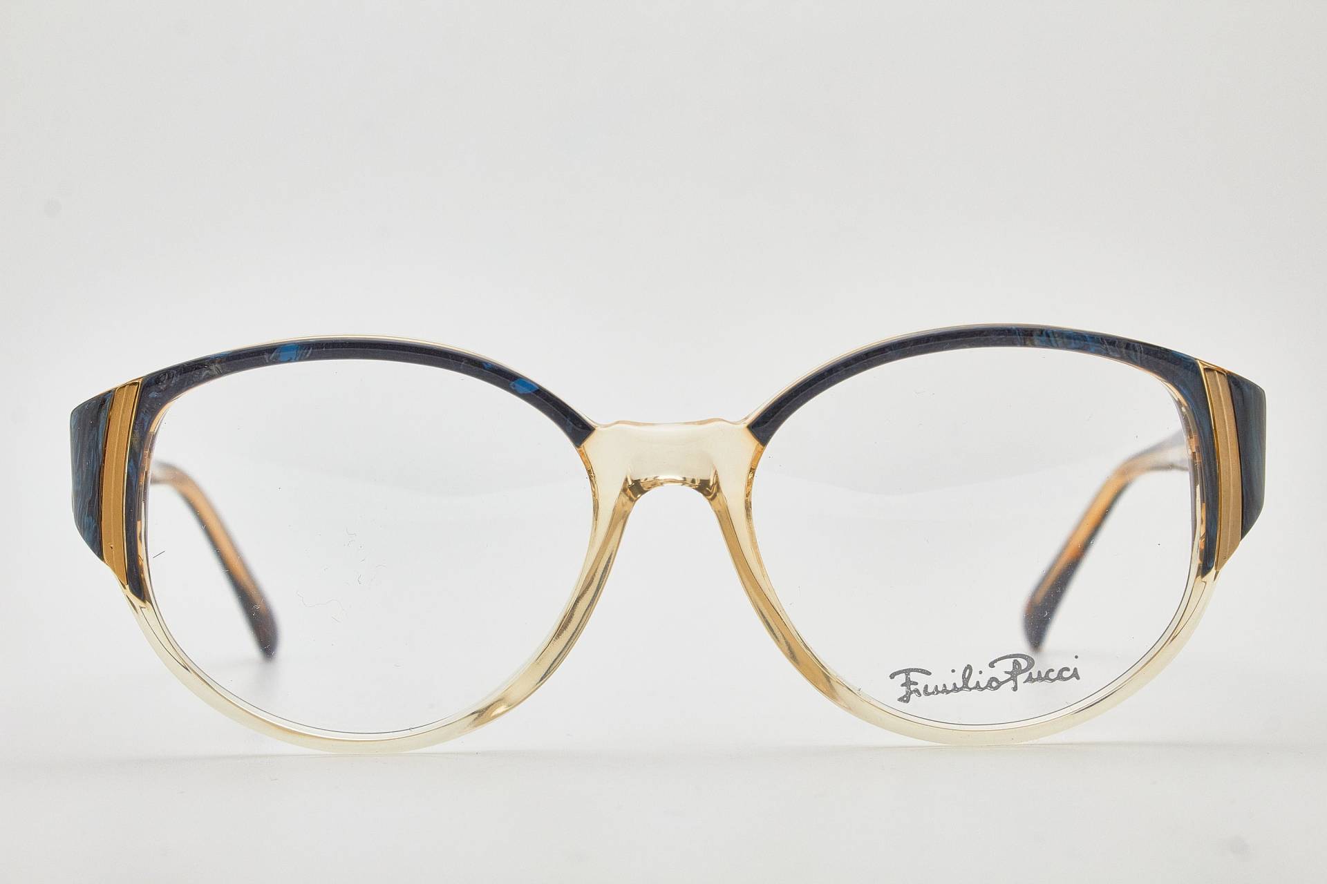 Emilio Pucci Vintage Brillen 1980Er Jahre Blau Klar Oversize Sonnenbrille Schmetterling Brille Damen von VintageGlassesVault