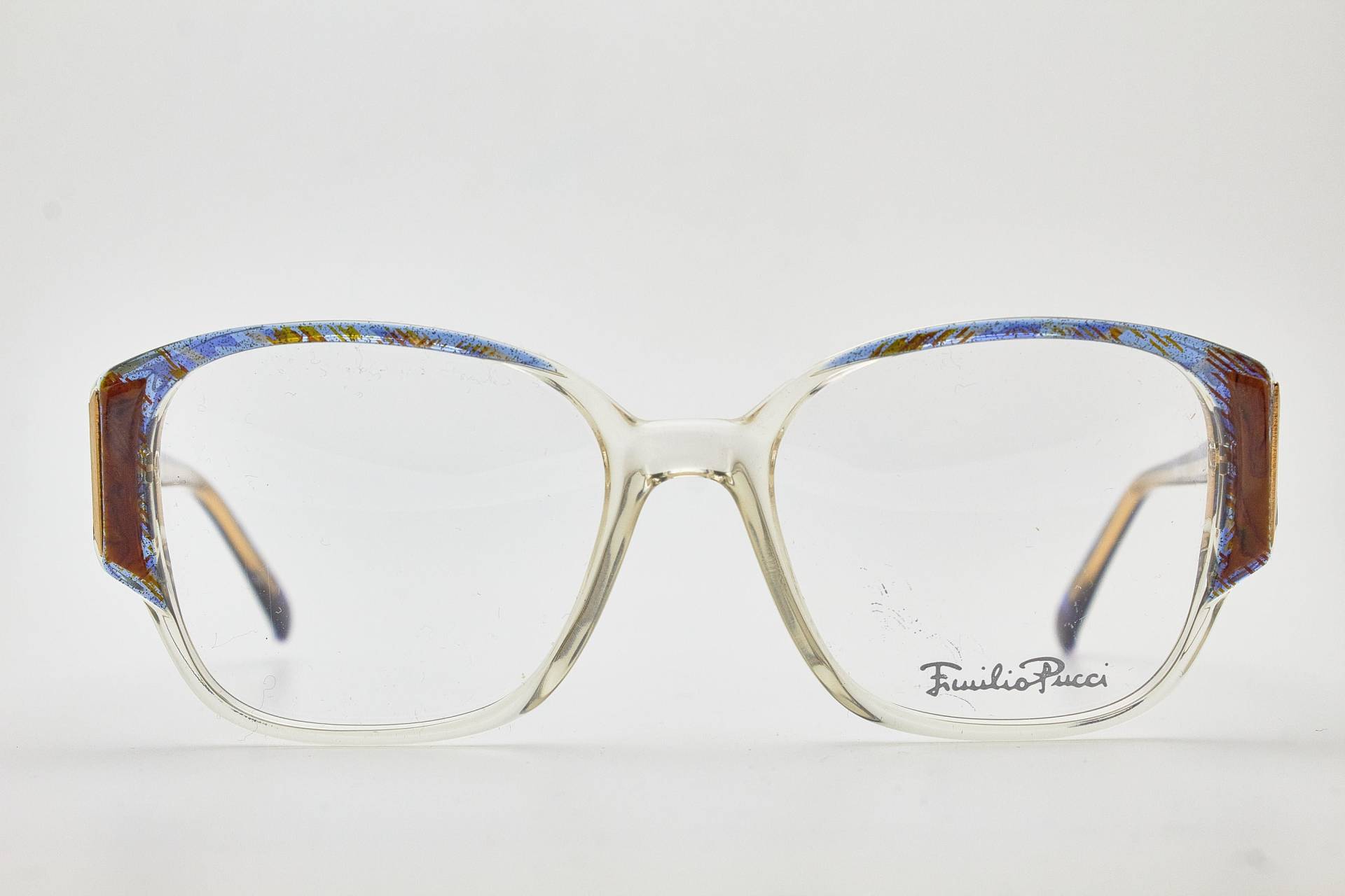 Emilio Pucci Vintage Brillen 1980Er Jahre Blau Klar Oversize Sonnenbrille Schmetterling Brille Damen von VintageGlassesVault