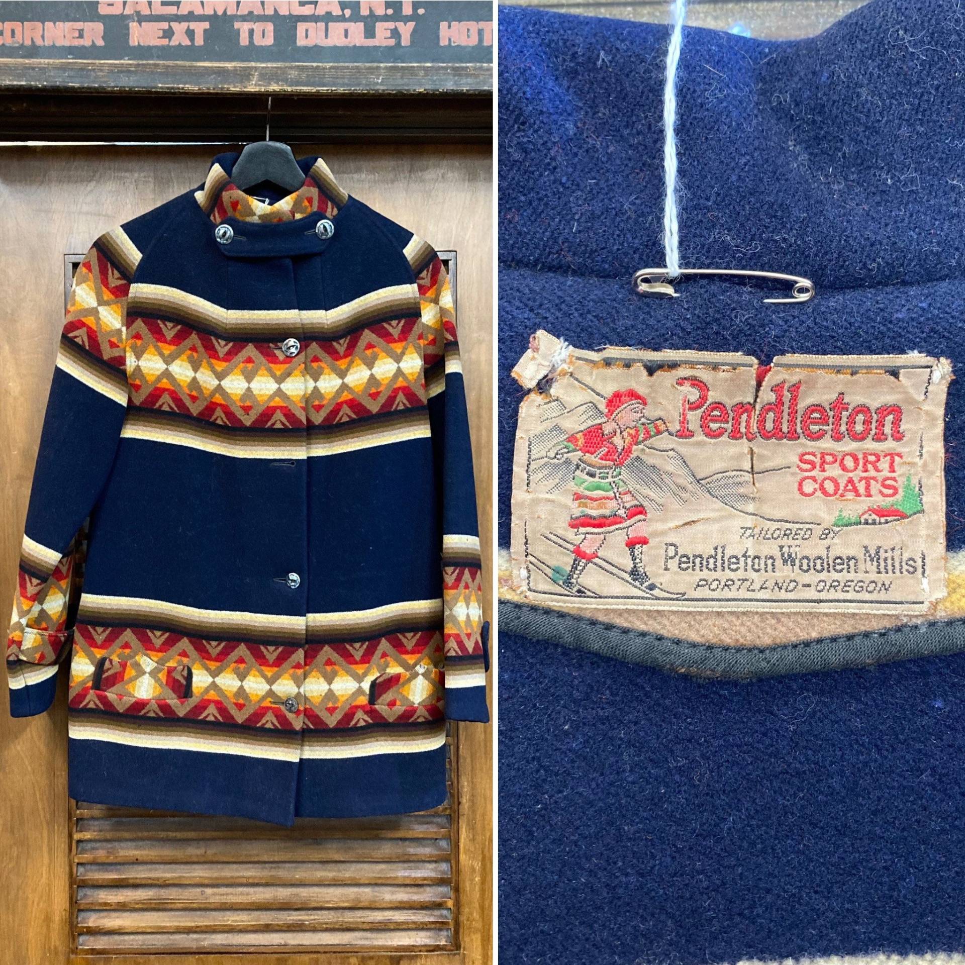 Vintage 1920Er "Pendleton" Label Southwest Wolle Rodeljacke, 20Er Wolljacke, Wintermode, Kleidung von VintageOnHollywood