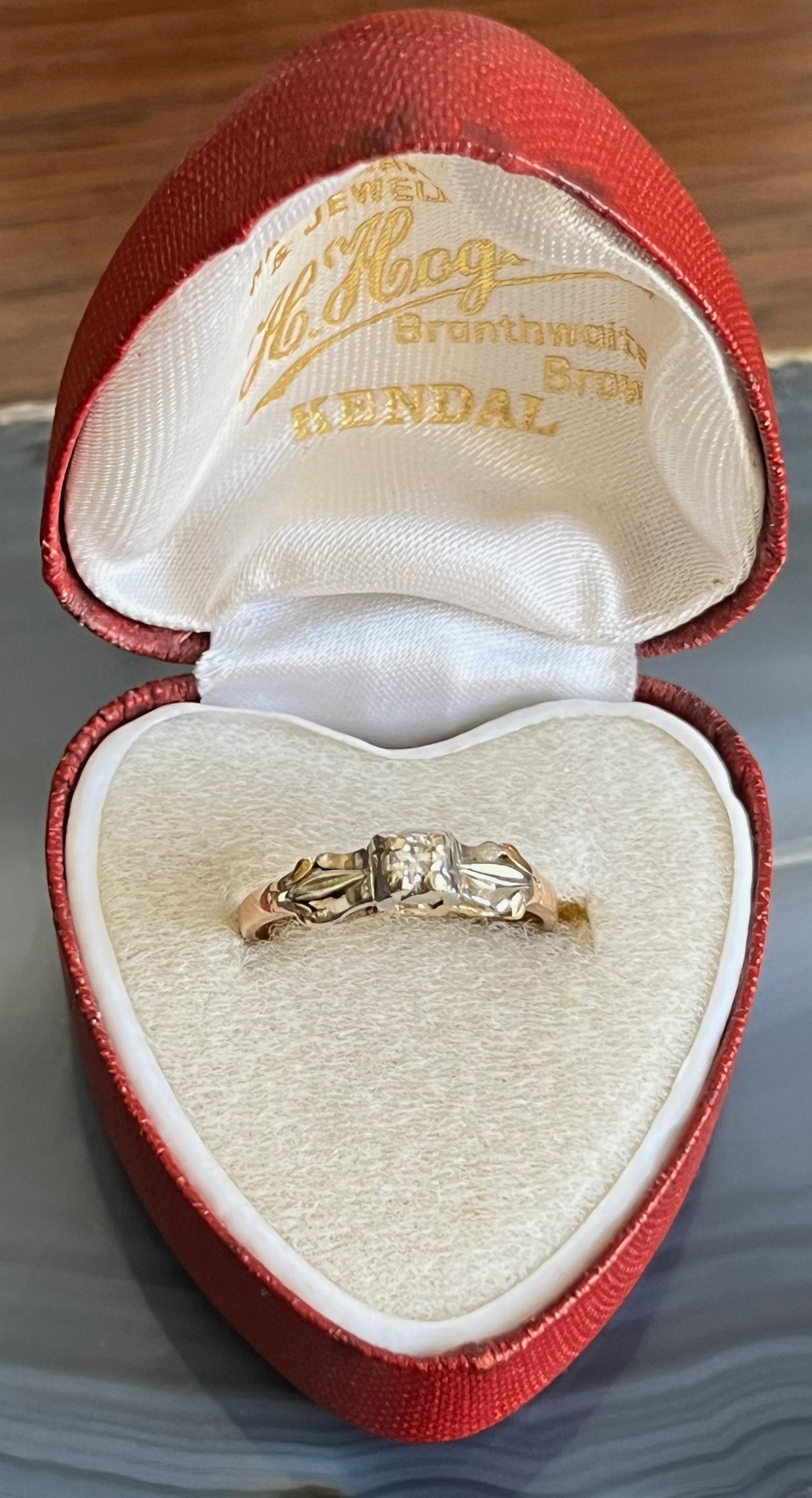 Vintage 1940Er Jahre Art Deco 14K & 18K Gold Diamant Verlobungsring von VintagePrairieGems