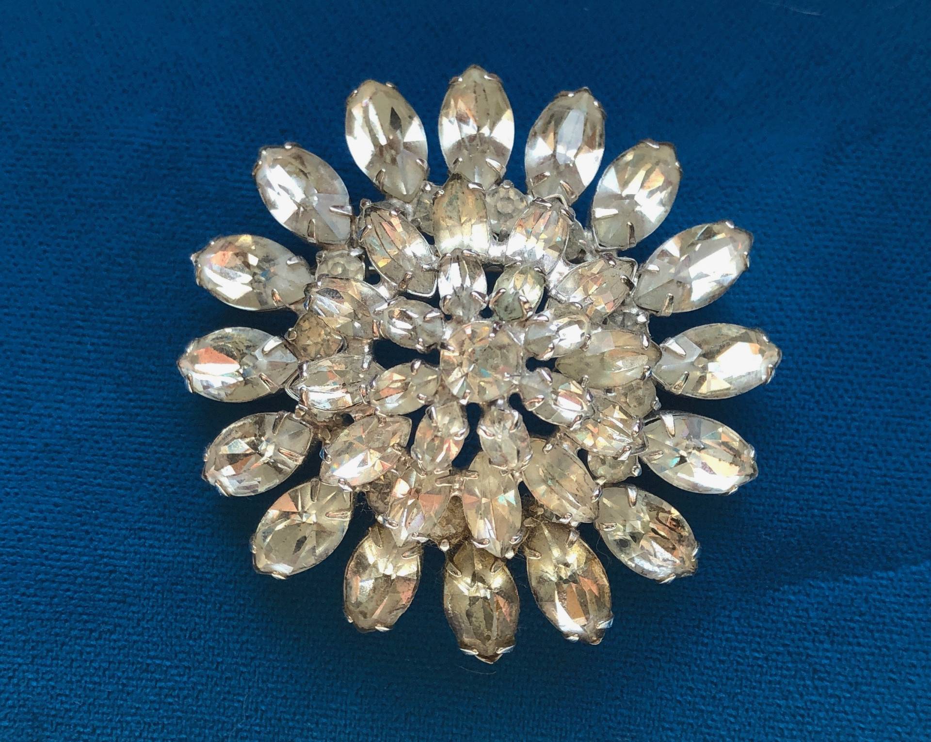 Vintage Große Kristall Strass Sonnenhut Brosche von VintagePrairieGems