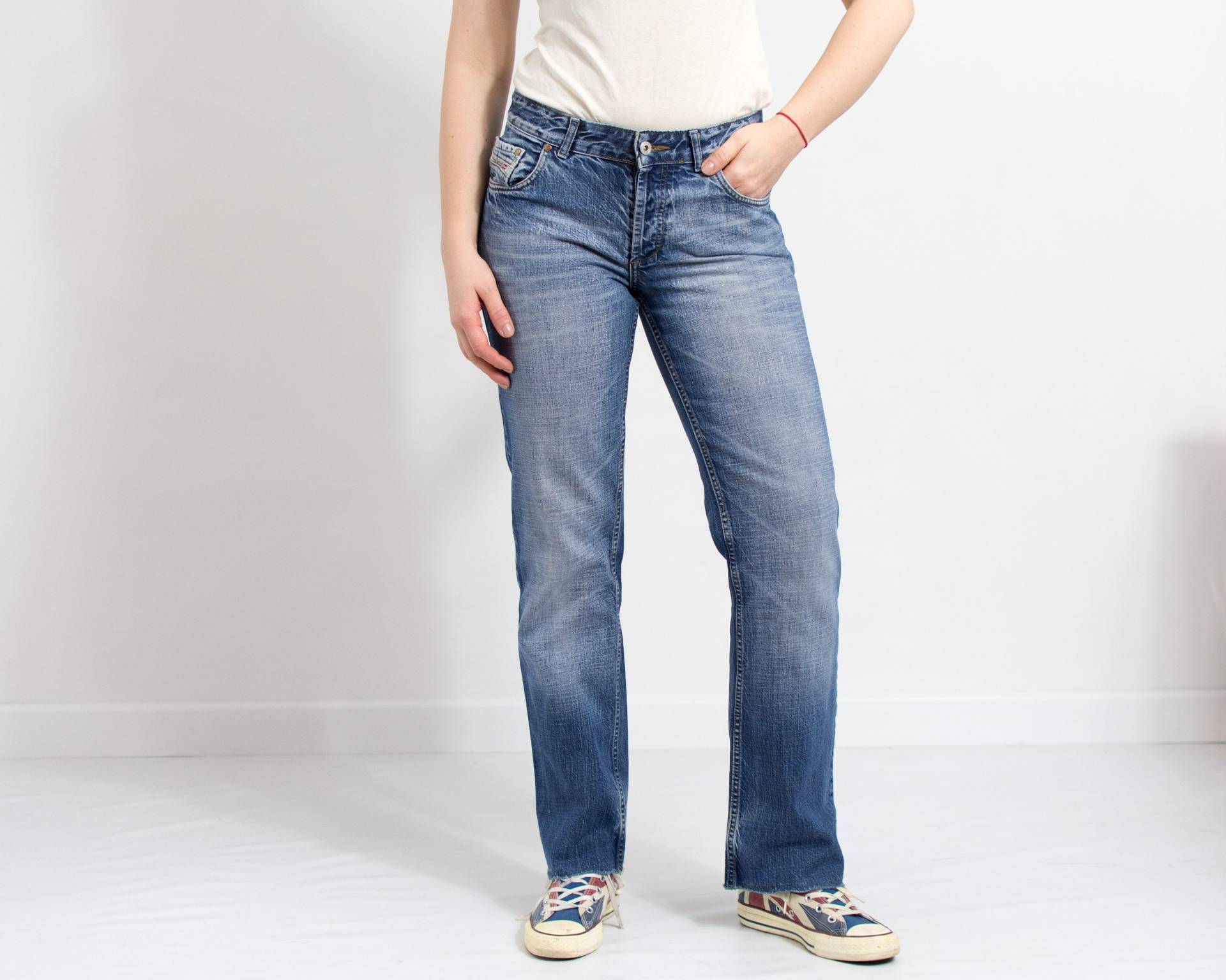 Diesel Jeans Vintage Y2K Blue Denim Gerades Bein Damen Größe L von VintageShopGertrude