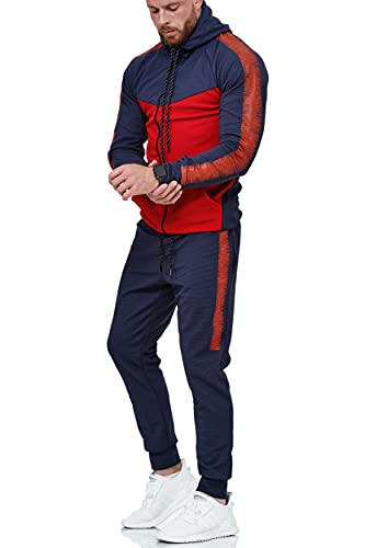 Violento Herren Jogginganzug 1053 (XL, Navy-Rot) von Violento