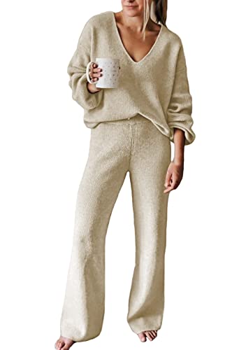 Viottiset Damen Lässiger 2-Teilige Homewear Lose Pyjamas Sweatshirts Übergroßes Loungewear Langarm Lounge Set Aprikose XL Viottiset Damen Lässiger 2-Teilige Homewear Lose Pyjamas Sweatshirts Übergroßes Loungewear Langarm Lounge Set Aprikose XL von Viottiset