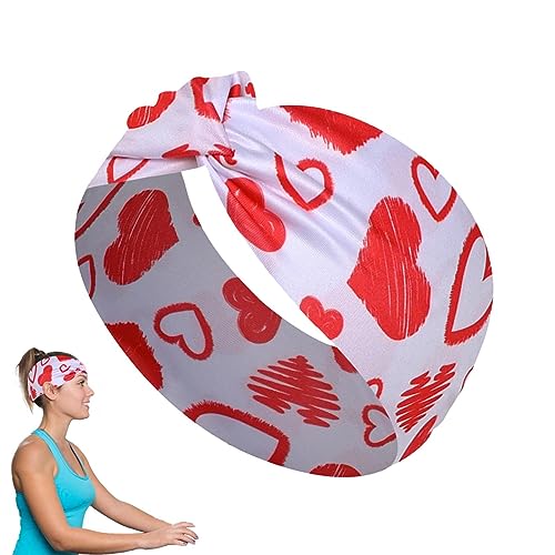 Virtcooy Boho Stirnbänder für Frauen | Boho Haarreifen Yoga Workout Stirnbänder - Liebesmuster-Stirnband, tragbares modisches elastisches Haarschmuckband für Frauen und Mädchen von Virtcooy