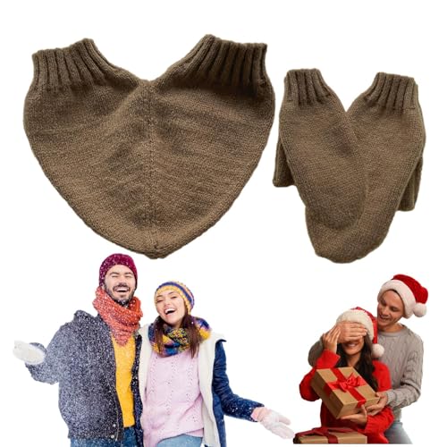 Winter-Vollfinger-Fäustlinge - Warme Strick-Vollfinger-Fäustlinge für Paare,Winter Wear liefert Fäustlinge zur Verbesserung der Intimität beim Dating, Camping, Reisen und Spazierengehen Virtcooy von Virtcooy