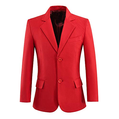 Visaccy Formal Blazer für Jungen, Schuljacke - Rot - 140 Visaccy Formal Blazer für Jungen, Schuljacke - Rot - 140 von Visaccy