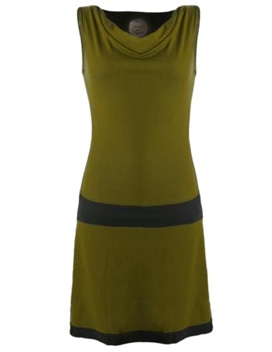 Vishes - Alternative Bekleidung - Ärmellose Tunika aus Biobaumwolle mit Wasserfallkragen Olive 40 von Vishes