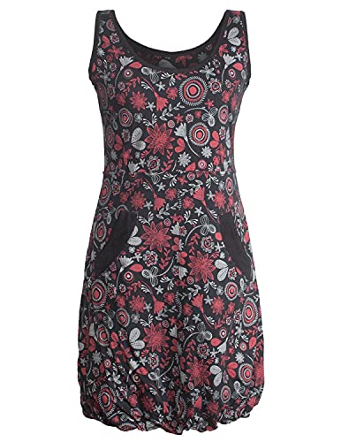 Vishes - Alternative Bekleidung - Ärmelloses mit Blumen Bedrucktes Ballonkleid mit Taschen schwarz 36-38 Vishes - Alternative Bekleidung - Ärmelloses mit Blumen Bedrucktes Ballonkleid mit Taschen schwarz 36-38 von Vishes