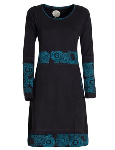 Vishes - Alternative Bekleidung - Damen Langarm Longshirt-Kleid Sweatkleid Shirt-Kleid Tunika-Kleid schwarz 36 von Vishes