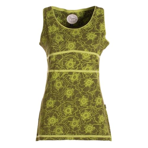 Vishes - Alternative Bekleidung - Damen Sommer-Top Tank-Top Blümchen T-Shirt ärmellos Olive 34-36 Vishes - Alternative Bekleidung - Damen Sommer-Top Tank-Top Blümchen T-Shirt ärmellos Olive 34-36 von Vishes