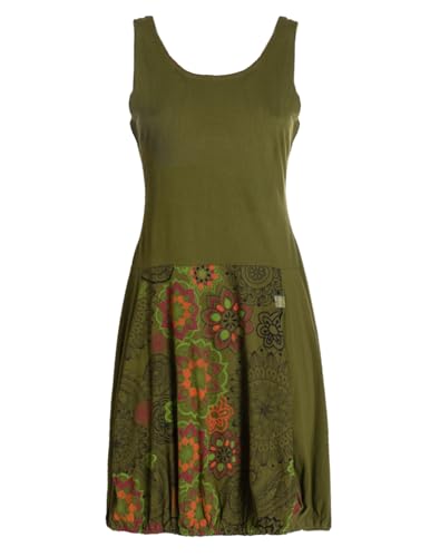 Vishes Alternative Bekleidung - Damen mittellanges Kleid Baumwolle Blumen-Muster Ballonkleid ärmellos Olive 38 Vishes Alternative Bekleidung - Damen mittellanges Kleid Baumwolle Blumen-Muster Ballonkleid ärmellos Olive 38 von Vishes