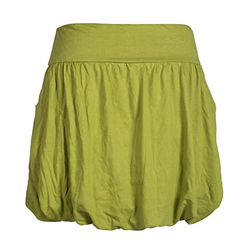 Vishes - Alternative Bekleidung - Einfarbiger Damen Basic Ballonrock Pluder-Rock Biobaumwolle Taschen hellgrün 36 von Vishes