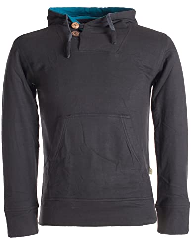 Vishes - Alternative Bekleidung - Herren Sweatshirt aus Baumwollfleece mit Kängurutasche und Kapuze schwarz 48 von Vishes