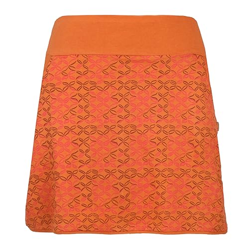 Vishes - Alternative Bekleidung - Kurzer Damen Baumwoll-Rock 70er 80er Jahre Muster Karos Taschen orange 36 von Vishes