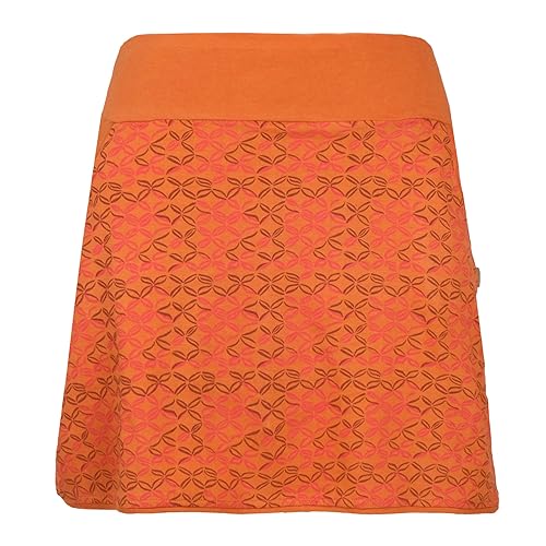 Vishes - Alternative Bekleidung - Kurzer Damen Baumwoll-Rock 70er 80er Jahre Muster Karos Taschen orange 38 von Vishes