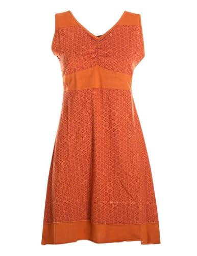 Vishes - Alternative Bekleidung - Kurzes Damen Kleid Blumentunika Hemdchen Hängerchen ärmellos orange 36 von Vishes