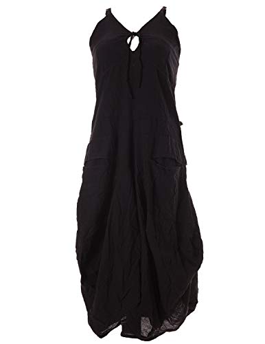 Vishes - Alternative Bekleidung - Lagenlook Ballonkleid mit verstellbaren Trägern schwarz 34-36 von Vishes