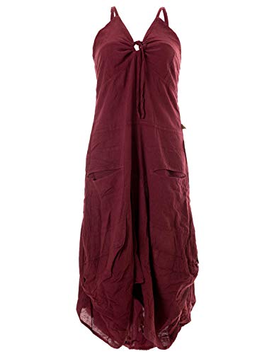 Vishes - Alternative Bekleidung - Lagenlook Ballonkleid mit verstellbaren Trägern dunkelrot 42 von Vishes