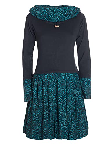 Vishes - Alternative Bekleidung - Langarm Damen Kleid Jerseykleid Strickkleid Ballonkleid - Kleid Damen Langarm Kleid Herbst schwarz 44 von Vishes