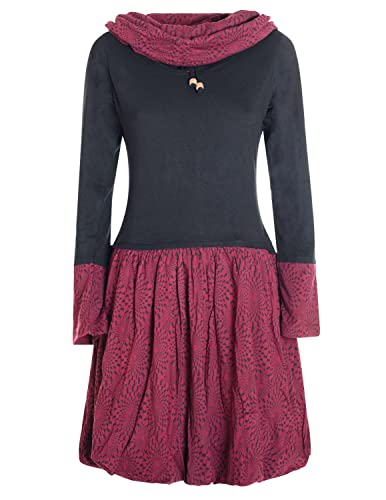 Vishes - Alternative Bekleidung - Langarm Damen Kleid Jerseykleid Strickkleid Ballonkleid - Kleid Damen Langarm Kleid Herbst schwarz-dunkelrot 38-40 Vishes - Alternative Bekleidung - Langarm Damen Kleid Jerseykleid Strickkleid Ballonkleid - Kleid Damen Langarm Kleid Herbst schwarz-dunkelrot 38-40 von Vishes