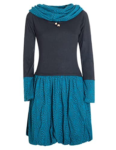 Vishes - Alternative Bekleidung - Langarm Damen Kleid Jerseykleid Strickkleid Ballonkleid - Kleid Damen Langarm Kleid Herbst schwarz-türkis 48 Vishes - Alternative Bekleidung - Langarm Damen Kleid Jerseykleid Strickkleid Ballonkleid - Kleid Damen Langarm Kleid Herbst schwarz-türkis 48 von Vishes