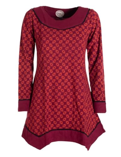 Vishes - Alternative Bekleidung - Langarm Damen Tunika Shirt-Kleid Ethno Zipfel-Bluse Blusenkleid dunkelrot 54 Vishes - Alternative Bekleidung - Langarm Damen Tunika Shirt-Kleid Ethno Zipfel-Bluse Blusenkleid dunkelrot 54 von Vishes