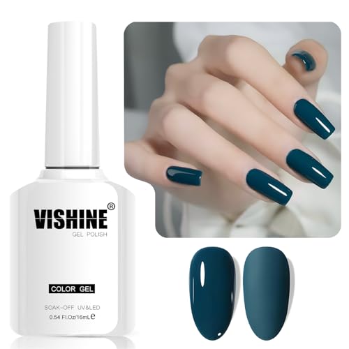 Vishine 16 ml semi-permanenter Gel-Nagellack, Teal Blue Color, Soak Off LED Gel Polish Nail Art Designs Manicure Salon DIY at Home Farbe L377 Teal Tide Vishine 16 ml semi-permanenter Gel-Nagellack, Teal Blue Color, Soak Off LED Gel Polish Nail Art Designs Manicure Salon DIY at Home Farbe L377 Teal Tide von Vishine