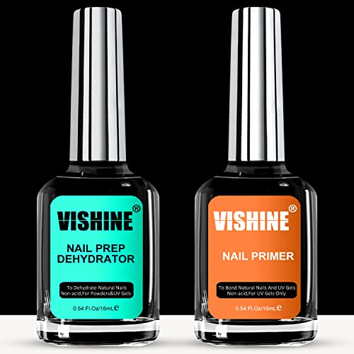 Vishine 16ml Gel Nail Polish Primer, Acid Free Natural Nail Prep Dehydrate & Bond Primer, Nail Bond, Air Dry Superior Bonding Primer for Acrylic Powder Nail Supplies Set Vishine 16ml Gel Nail Polish Primer, Acid Free Natural Nail Prep Dehydrate & Bond Primer, Nail Bond, Air Dry Superior Bonding Primer for Acrylic Powder Nail Supplies Set von Vishine