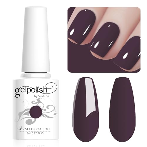 Vishine 8ML Gel Nail Polish 1Pcs Aubergine Purple Color Gel Polish Long-Lasting Nails Gel Soak Off Fall Gel Nail Polish Nail Art Manicure Salon at Home, L032 Vishine 8ML Gel Nail Polish 1Pcs Aubergine Purple Color Gel Polish Long-Lasting Nails Gel Soak Off Fall Gel Nail Polish Nail Art Manicure Salon at Home, L032 von Vishine