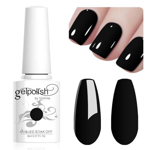 Vishine 8ML Gel Nail Polish 1Pcs Black Color Gel Polish Long-Lasting Nails Gel Soak Off Fall Gel Nail Polish Nail Art Manicure Salon at Home, L041 Vishine 8ML Gel Nail Polish 1Pcs Black Color Gel Polish Long-Lasting Nails Gel Soak Off Fall Gel Nail Polish Nail Art Manicure Salon at Home, L041 von Vishine