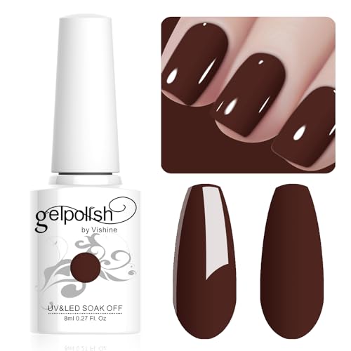 Vishine 8ML Gel Nail Polish 1Pcs Dark Brown Color Gel Polish Long-Lasting Nails Gel Soak Off Fall Gel Nail Polish Nail Art Manicure Salon at Home, L039 Vishine 8ML Gel Nail Polish 1Pcs Dark Brown Color Gel Polish Long-Lasting Nails Gel Soak Off Fall Gel Nail Polish Nail Art Manicure Salon at Home, L039 von Vishine