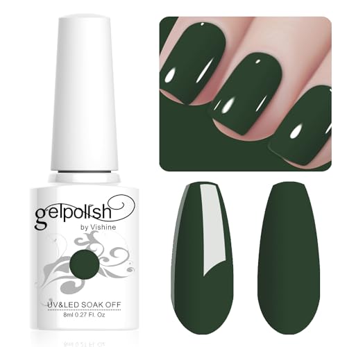 Vishine 8ML Gel Nail Polish 1Pcs Dark GrassGreen Color Gel Polish Long-Lasting Nails Gel Soak Off Fall Gel Nail Polish Nail Art Manicure Salon at Home, L026 Vishine 8ML Gel Nail Polish 1Pcs Dark GrassGreen Color Gel Polish Long-Lasting Nails Gel Soak Off Fall Gel Nail Polish Nail Art Manicure Salon at Home, L026 von Vishine