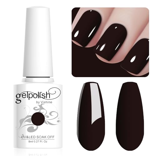 Vishine 8ML Gel Nail Polish 1Pcs Dark RedBrown Color Gel Polish Long-Lasting Nails Gel Soak Off Fall Gel Nail Polish Nail Art Manicure Salon at Home, L040 Vishine 8ML Gel Nail Polish 1Pcs Dark RedBrown Color Gel Polish Long-Lasting Nails Gel Soak Off Fall Gel Nail Polish Nail Art Manicure Salon at Home, L040 von Vishine