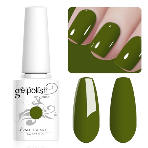 Vishine 8ML Gel Nail Polish 1Pcs Green Color Gel Polish Long-Lasting Nails Gel Soak Off Fall Gel Nail Polish Nail Art Manicure Salon at Home, L022 Vishine 8ML Gel Nail Polish 1Pcs Green Color Gel Polish Long-Lasting Nails Gel Soak Off Fall Gel Nail Polish Nail Art Manicure Salon at Home, L022 von Vishine