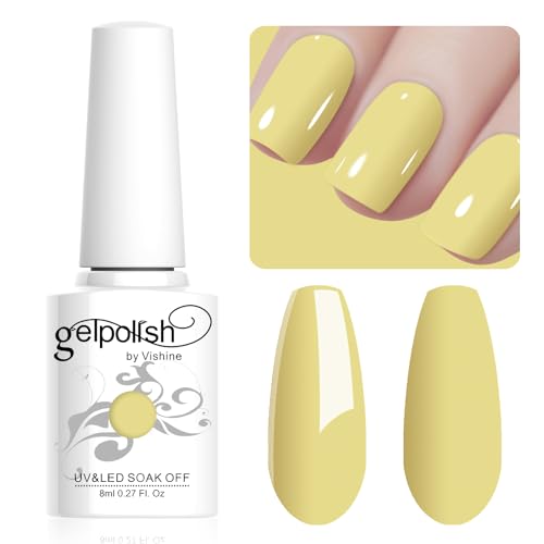 Vishine 8ML Gel Nail Polish 1Pcs LightYellow Color Gel Polish Long-Lasting Nails Gel Soak Off Fall Gel Nail Polish Nail Art Manicure Salon at Home, L001 Vishine 8ML Gel Nail Polish 1Pcs LightYellow Color Gel Polish Long-Lasting Nails Gel Soak Off Fall Gel Nail Polish Nail Art Manicure Salon at Home, L001 von Vishine