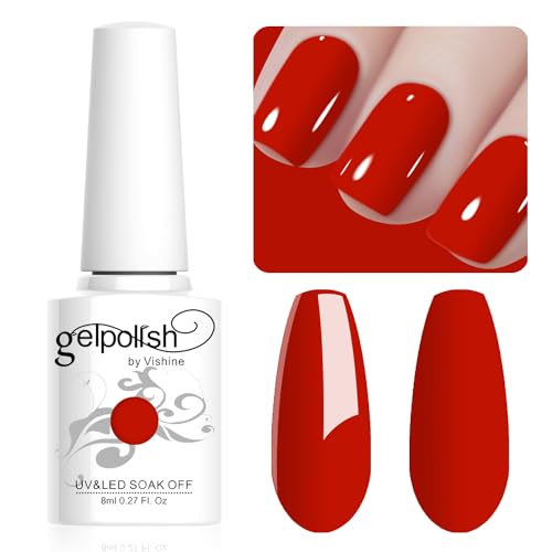 Vishine 8ML Gel Nail Polish 1Pcs Red Color Gel Polish Long-Lasting Nails Gel Soak Off Fall Gel Nail Polish Nail Art Manicure Salon at Home, L015 Vishine 8ML Gel Nail Polish 1Pcs Red Color Gel Polish Long-Lasting Nails Gel Soak Off Fall Gel Nail Polish Nail Art Manicure Salon at Home, L015 von Vishine