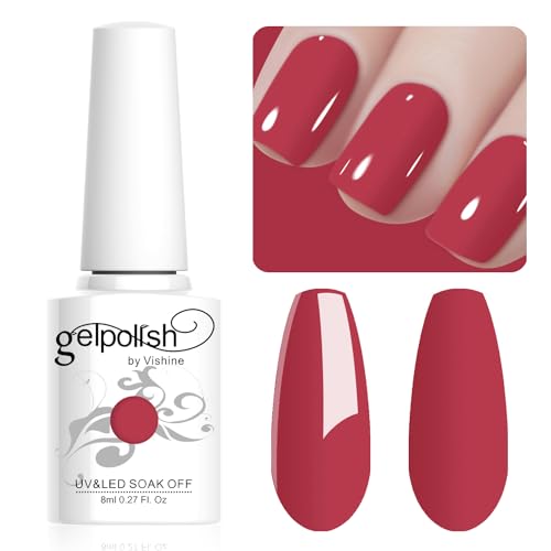 Vishine 8ML Gel Nail Polish 1Pcs RosyRed Color Gel Polish Long-Lasting Nails Gel Soak Off Fall Gel Nail Polish Nail Art Manicure Salon at Home, L014 Vishine 8ML Gel Nail Polish 1Pcs RosyRed Color Gel Polish Long-Lasting Nails Gel Soak Off Fall Gel Nail Polish Nail Art Manicure Salon at Home, L014 von Vishine