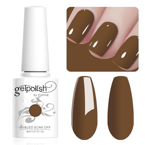 Vishine 8ML Gel Nail Polish 1Pcs SaddleBrown Color Gel Polish Long-Lasting Nails Gel Soak Off Fall Gel Nail Polish Nail Art Manicure Salon at Home, L028 Vishine 8ML Gel Nail Polish 1Pcs SaddleBrown Color Gel Polish Long-Lasting Nails Gel Soak Off Fall Gel Nail Polish Nail Art Manicure Salon at Home, L028 von Vishine